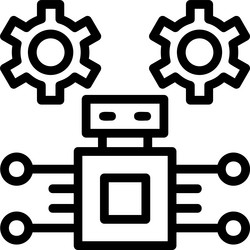 robotic process automation linear style icon vector image
