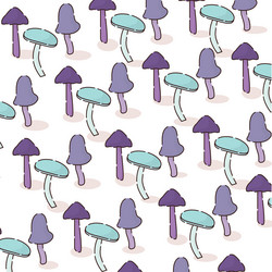 seamless pattern background with mushroom icons vector image