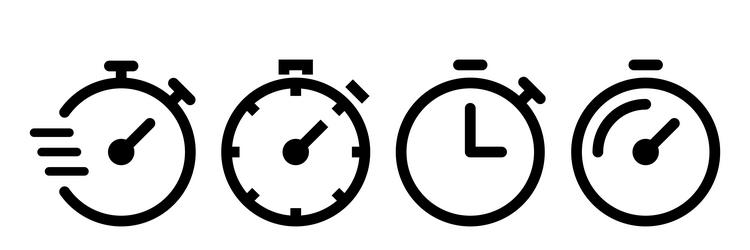stopwatch icons set outline timer symbol vector image