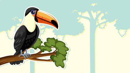 thumbnail design with toucan bird on branch vector image