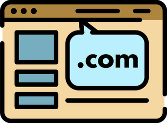 web site domain icon color outline vector image