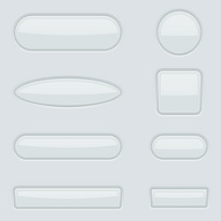 white buttons set 3d web interface elements vector image