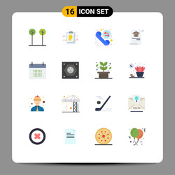 16 universal flat colors set for web and mobile vector image