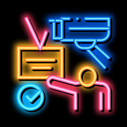 Approval film neon glow icon vector