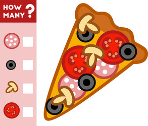 counting game for children count how many pizza vector