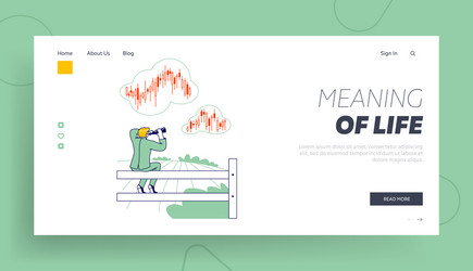 financial trading forecast strategy landing page vector