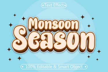 monsoon editable 3 dimension emboss simple style vector image
