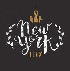 new york city template hand drawn calligraphy pen vector