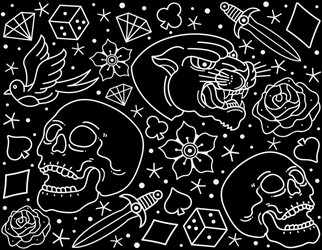 Traditional old school shark tattoo Royalty Free Vector