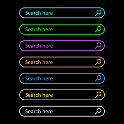 search bar field set interface elements vector image