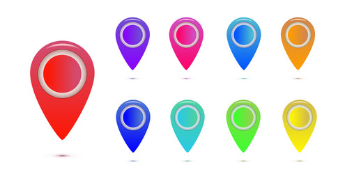 set of colorful map markers vector