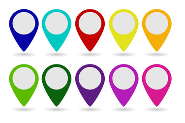 set of map pointers vector image