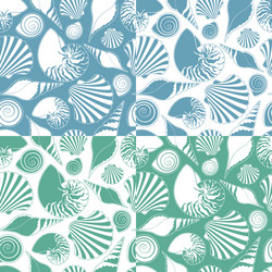 set of patterns with shells vector image