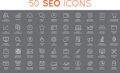 Set of seo search engine optimisation elements vector