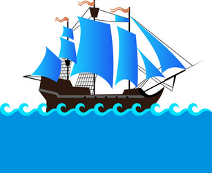 Map with ships separate editable Royalty Free Vector Image