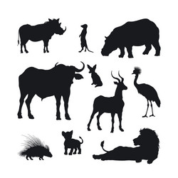 African Animal Silhouettes Vector Image