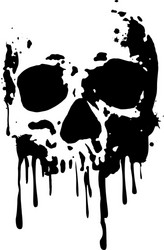 Bleeding Skull Silhouette Vector Image