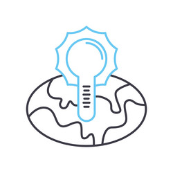 global warming line icon outline symbol vector image
