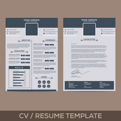 graphic and web designer two page resume template vector