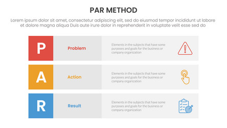 par method infographic 3 point with block row vector image