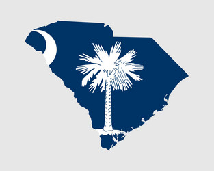 South Carolina State Flag Map Vector Image