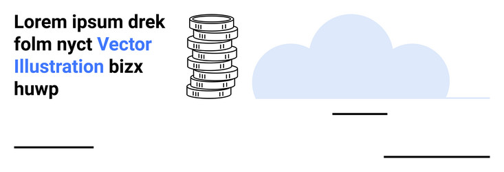 stack of coins with cloud in background vector image