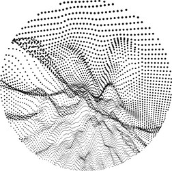 wave grid background 3d technology style vector image