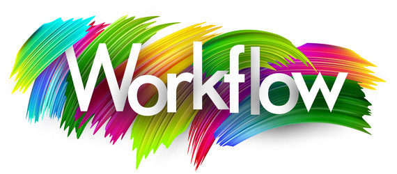 workflow paper word sign with colorful spectrum vector image