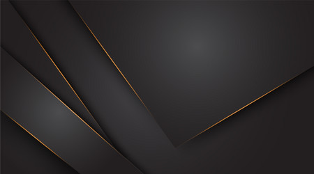 black abstract layer overlaps with golden lines vector image