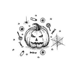 Dotwork halloween pumpkin vector