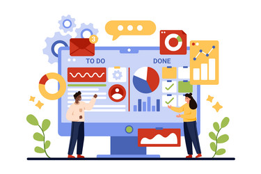 kanban board software for visual agile project vector image