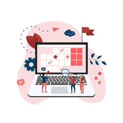online calendar with marks tasks and notes vector image