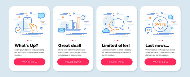 set business icons such as graph chart hold vector image