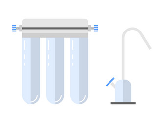 Water filter flat color icon and object vector