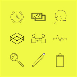 Web linear icon set simple outline icons vector