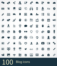 blog 100 icons universal set for web and ui vector image