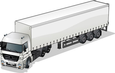 Hi-detailed commercial semi-truck Royalty Free Vector Image