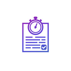 chronometer and results timer document icon vector