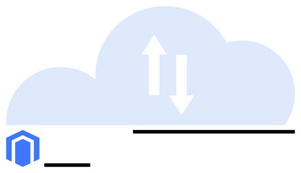 cloud computing and data transfer concept vector image
