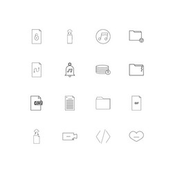 files and folders sign simple linear icons set vector image