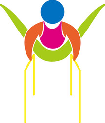 Gymnastics with parallel bars icon vector