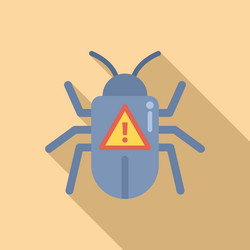 Online bug icon flat virus error vector