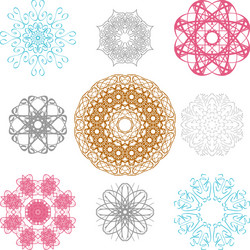 Set of spirograph for design vector