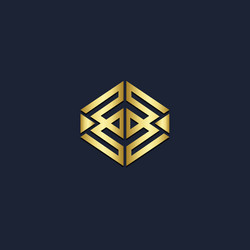 Square geometry shape gold logo Royalty Free Vector Image