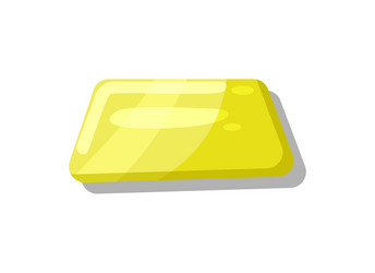 Shiny yellow button for game menu interface vector