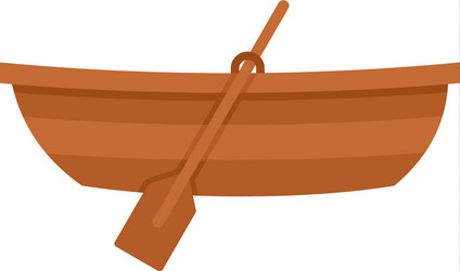 Wooden boat icon flat style vector