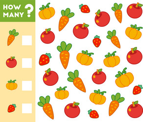 counting game for children count how many fruits vector