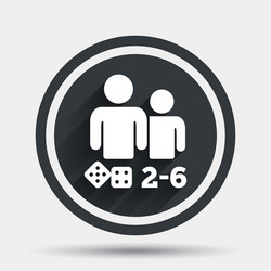 Dice Game Player Count Icon vector image