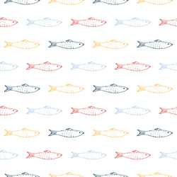 Cartoon baby fish seamless pattern cute fish Vector Image