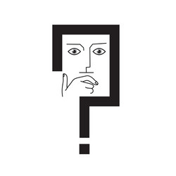Introspective Question Mark vector